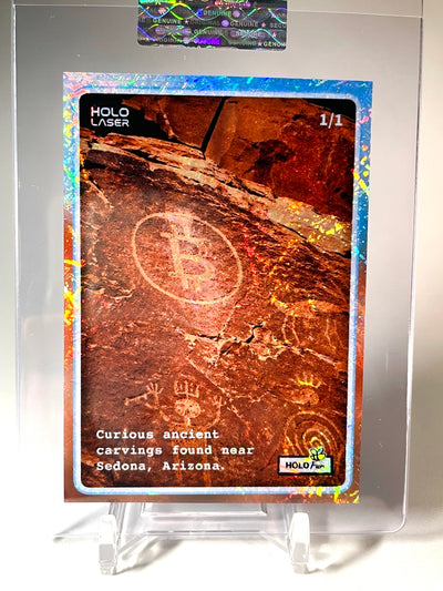 BITCOIN Card "Satoshi's Canyon" Ancient Carving 2026 GleeBeeCo Holo Lasers 1/1