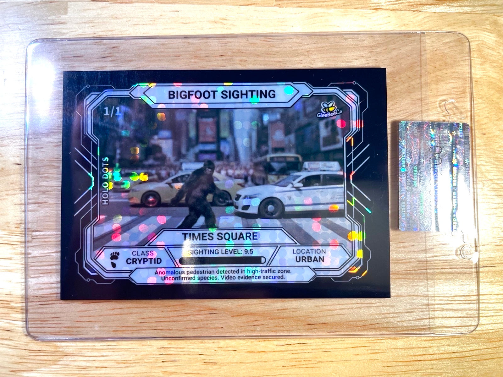 1/1 Bigfoot Card Times Square Mashup 2026 GleeBeeCo Holo Dots