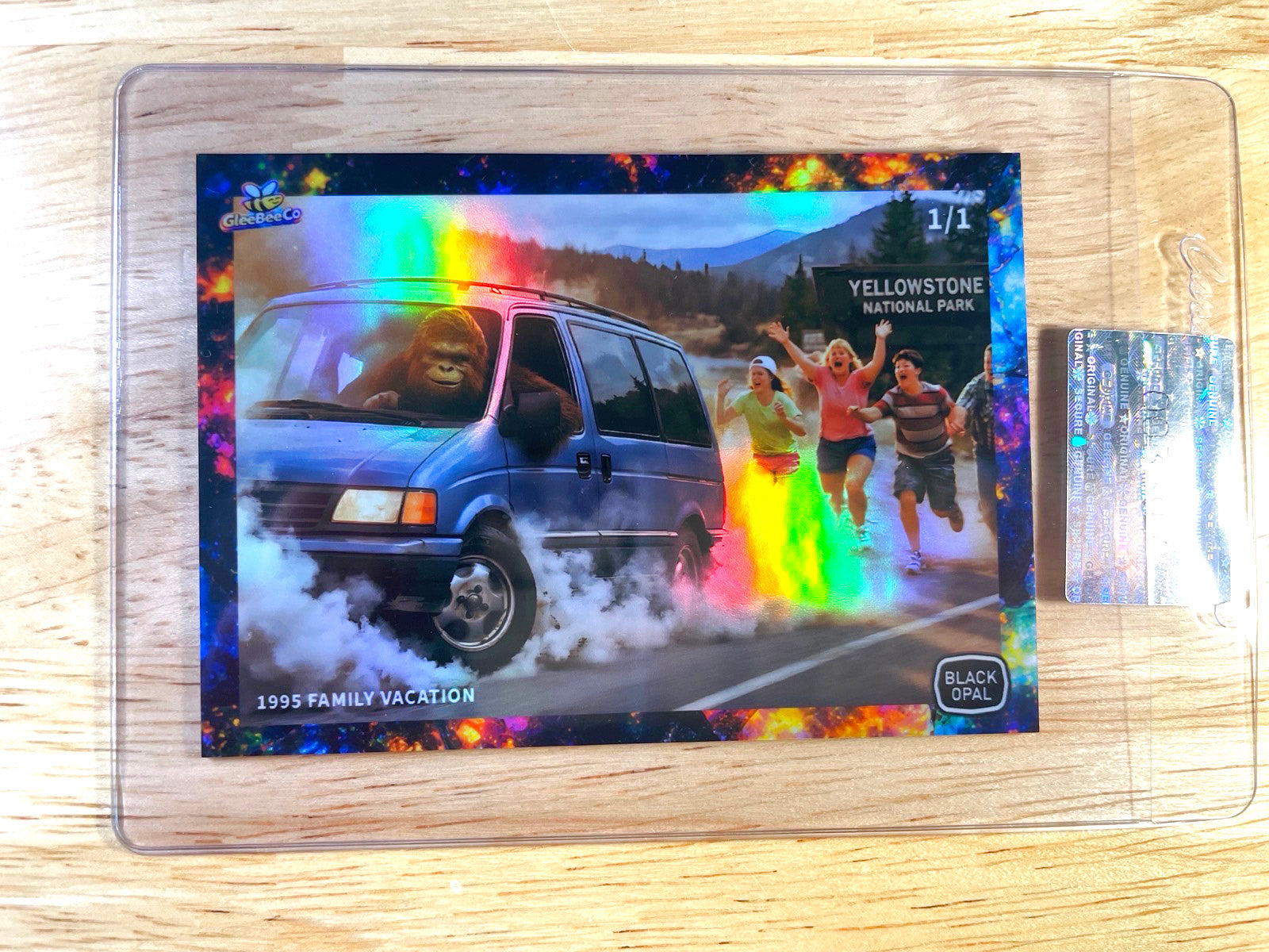 1/1 BIGFOOT Card "1995" Family Vacaton Steals Minivan GleeBeeCo *BLACK OPAL*