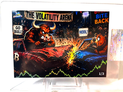 BITCOIN Card Demolition Derby Bull : Bear Volatility Arena GleeBeeCo Holo Fun /3