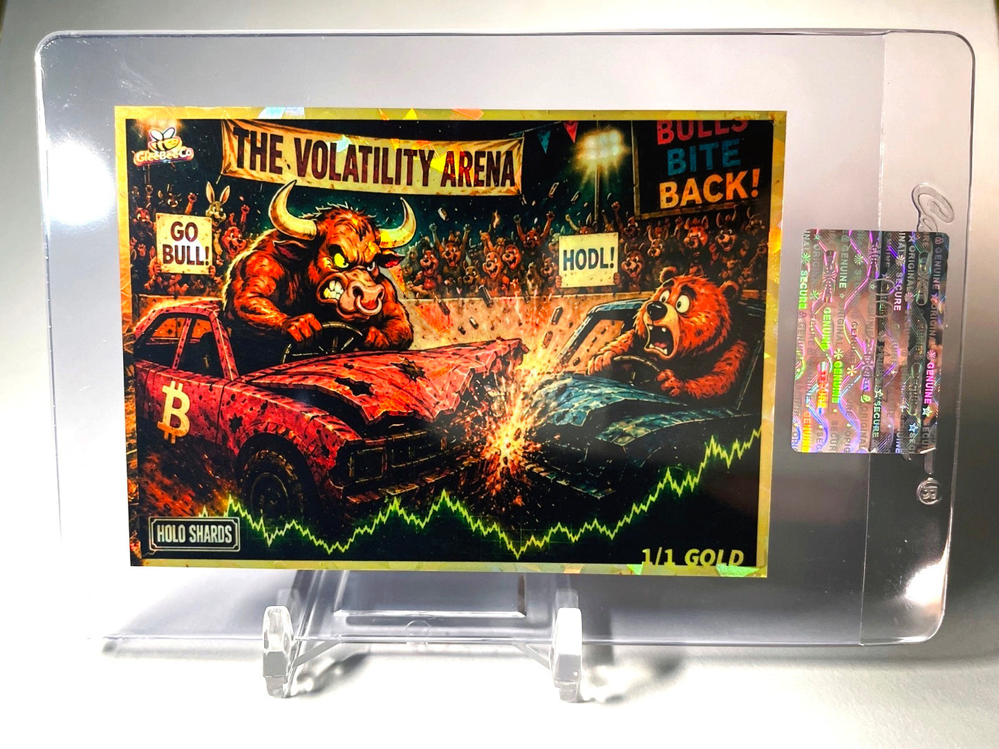 BITCOIN Card Demo Derby Bull:Bear Volatility Arena GleeBeeCo Gold Shards 1/1