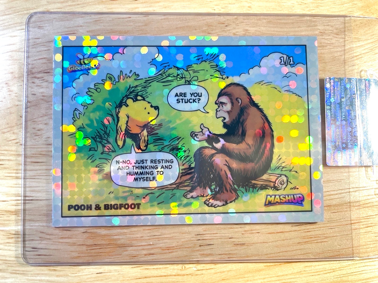 Bigfoot & Pooh Card Mashup" Are You Stick?" 2026 GleeBeeCo Holo Dots 1/1
