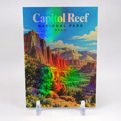 1/1 Capitol Reef National Park Card Utah Retro Poster Style 2026 GleeBeeCo Holo