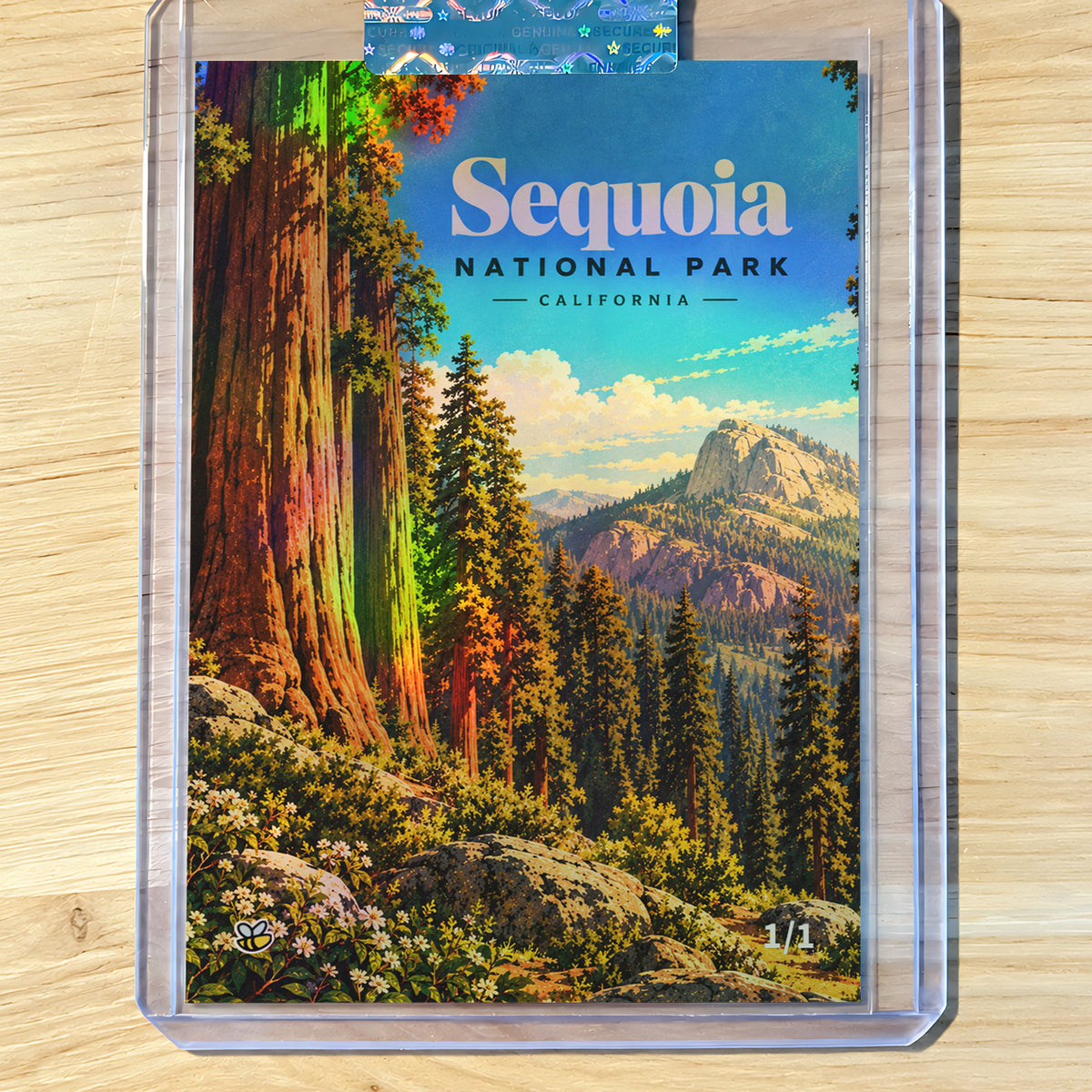 Sequoia National Park Card California Retro Poster Style 2026 GleeBeeCo Holo 1/1