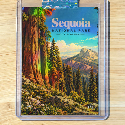 Sequoia National Park Card California Retro Poster Style 2026 GleeBeeCo Holo 1/1