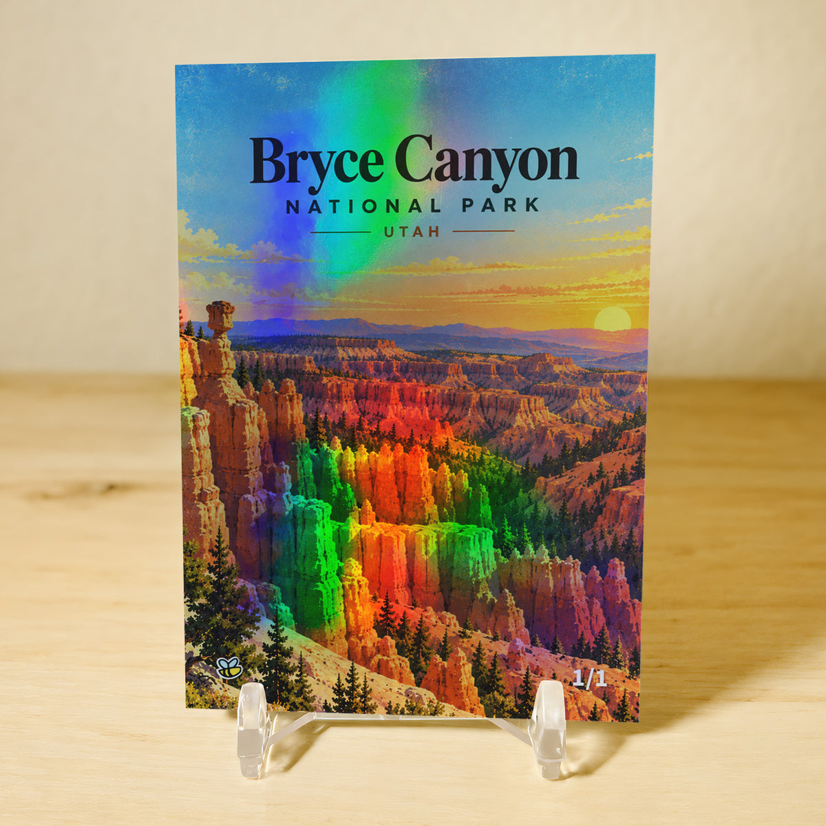 1/1 Bryce Canyon National Park Card Utah Retro Poster Style 2026 GleeBeeCo Holo