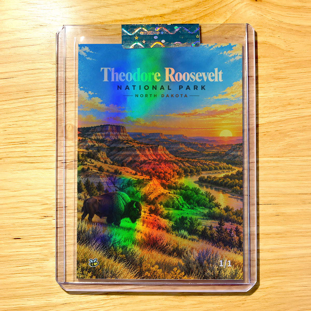 1/1 Theodore Roosevelt Card National Park Retro Poster Style 2026 GleeBeeCo Holo
