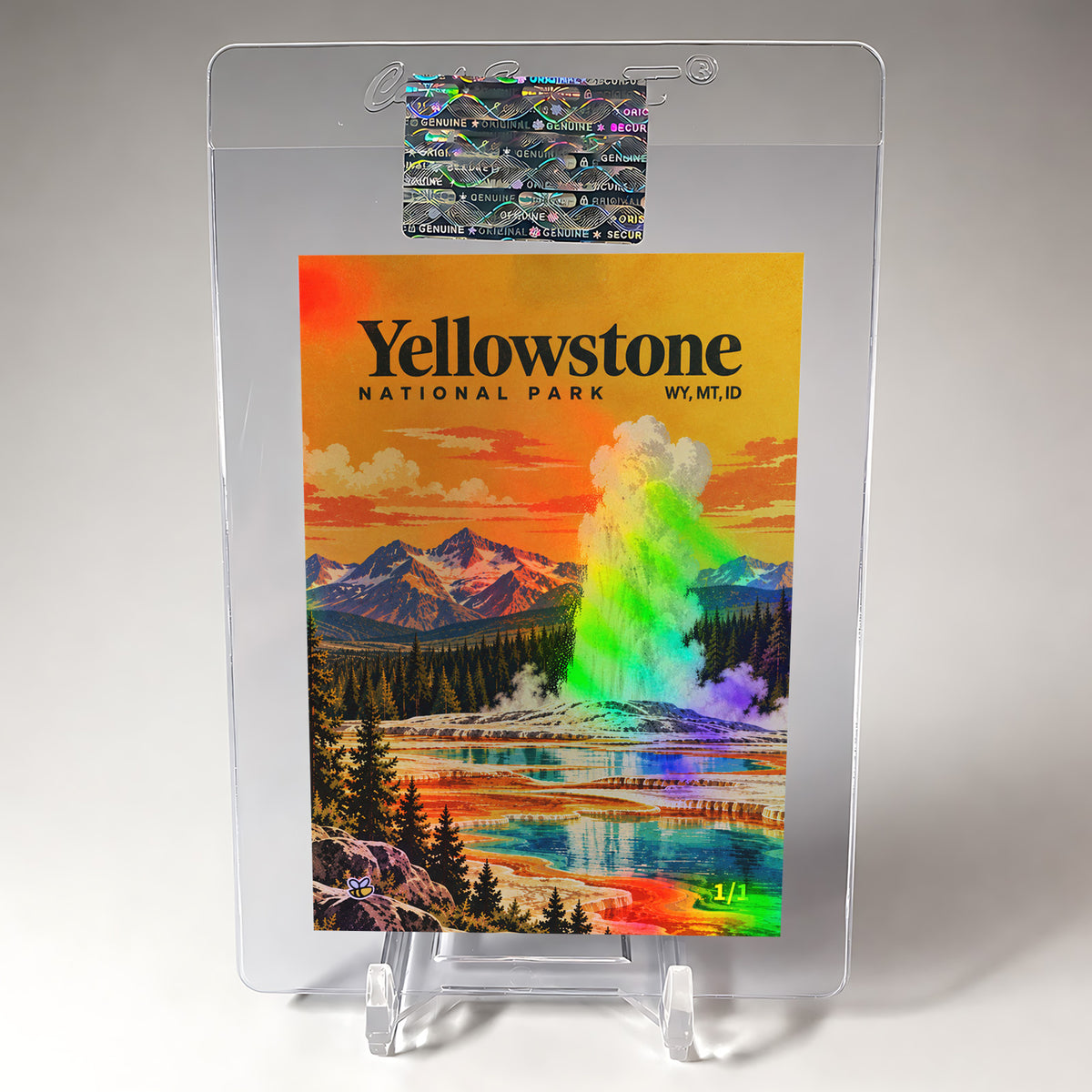 1/1 Yellowstone National Park Card Wyoming / Montana / Idaho 2026 GleeBeeCo Holo
