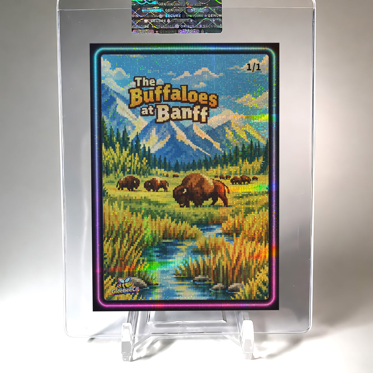 8-bit Buffalos Card 2026 GleeBeeCo Neon Edge Holo Grid 1/1
