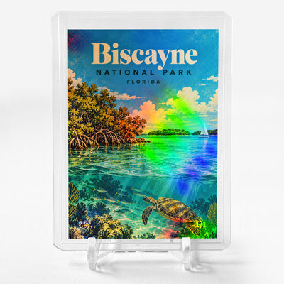 Biscayne National Park Card Florida Retro Poster Style 2026 GleeBeeCo Holo 1/1