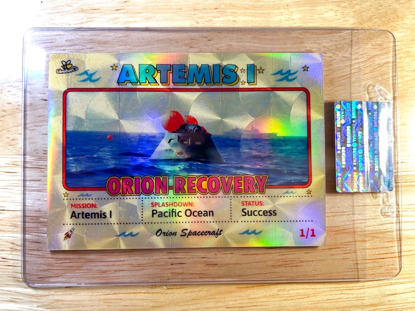 1/1 Artemis I Card Orion Recovery at Sea 2026 GleeBeeCo HYPER GOLD 1/1 NASA
