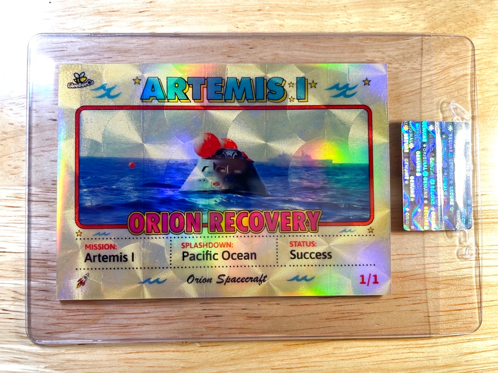 1/1 Artemis I Card Orion Recovery at Sea 2026 GleeBeeCo HYPER GOLD 1/1 NASA