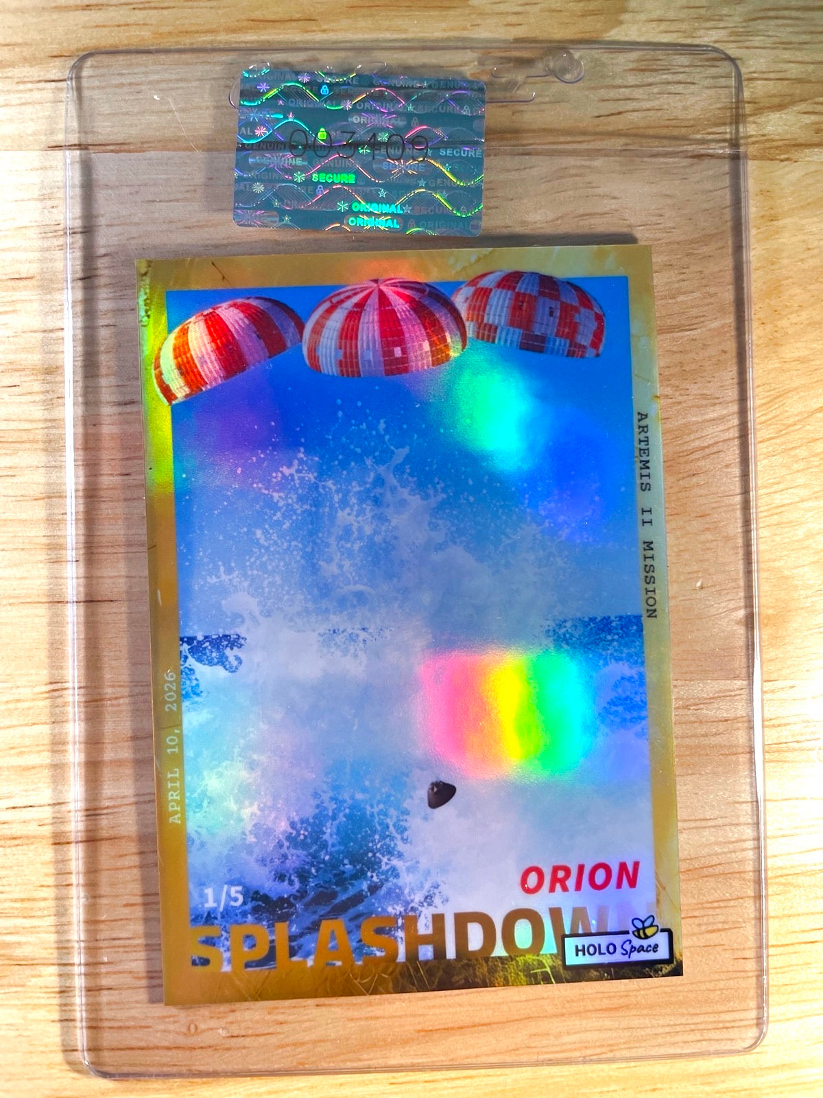 /5 Artemis II Card Orion Splashdown Recovery 2026 GleeBeeCo Holo Space NASA