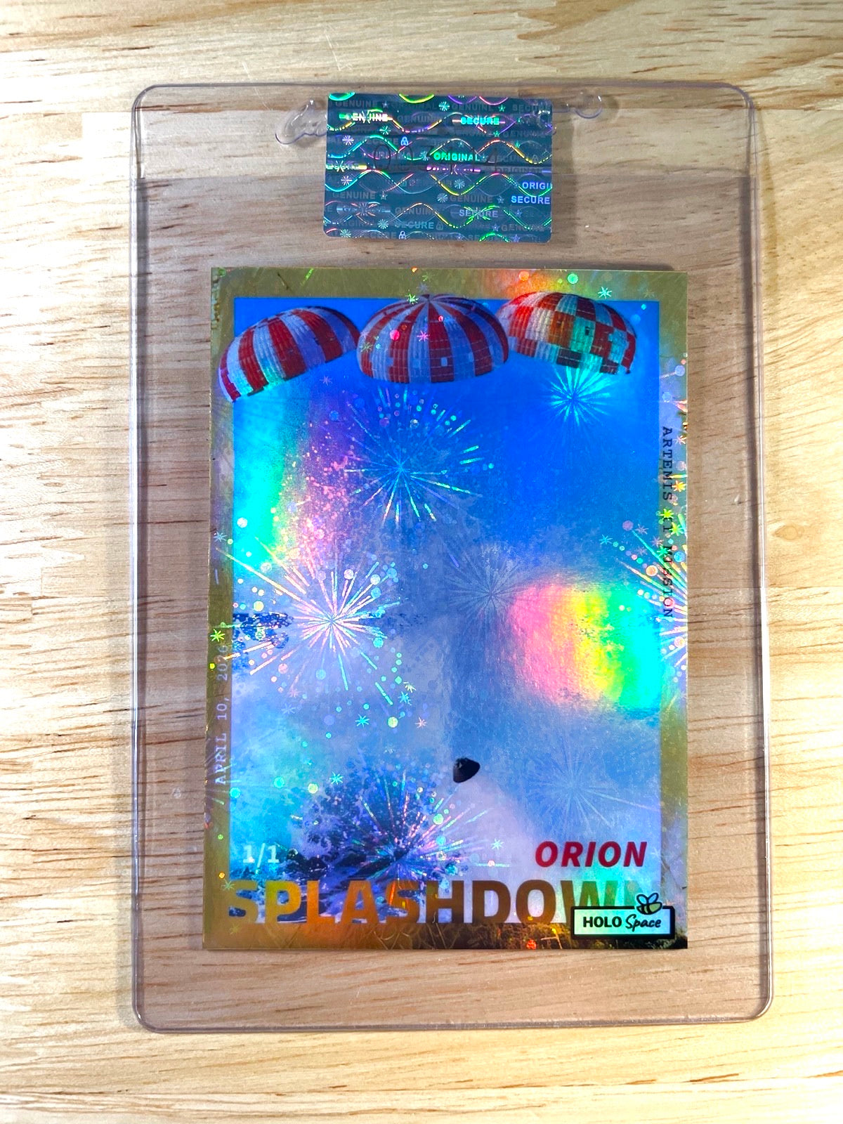 1/1 Artemis II Card Orion SPLASHDOWN Recovery GleeBeeCo Holo Space FIREWORKS