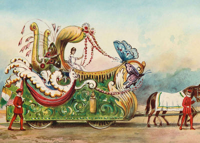 3-Butterfly Float Houston Carnival 1907 Vintage Print (7 Sizes) - Premium Print