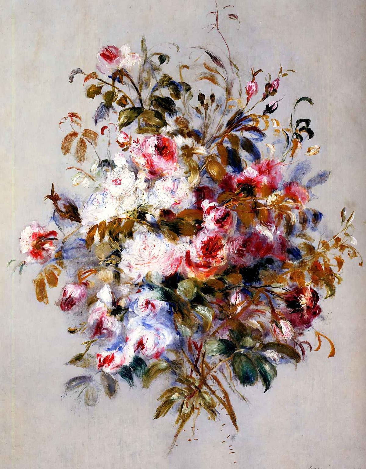 A Bouquet of Roses 1879 by Pierre-Auguste Renoir Fine Art Print (6 Sizes)
