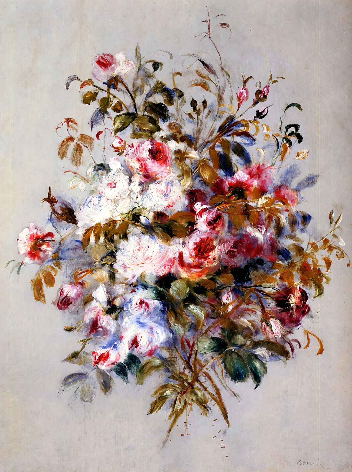 A Bouquet of Roses 1879 by Pierre-Auguste Renoir Fine Art Print (6 Sizes)