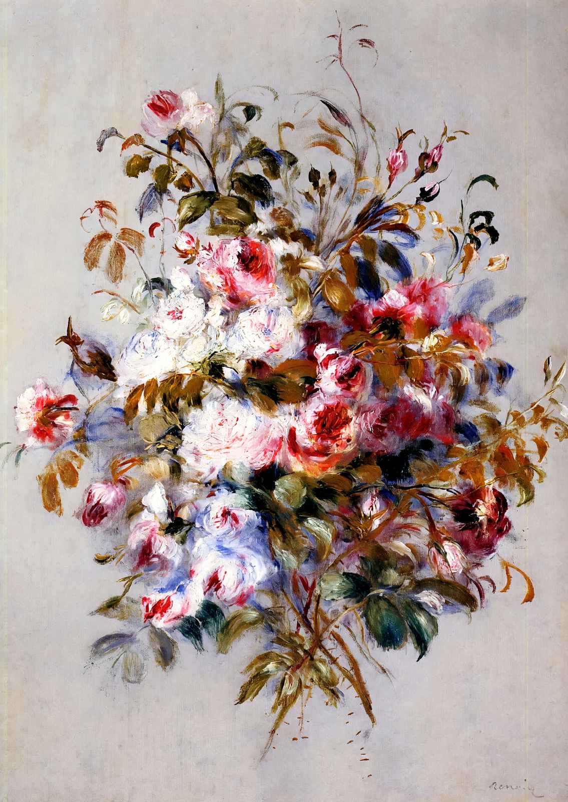 A Bouquet of Roses 1879 by Pierre-Auguste Renoir Fine Art Print (6 Sizes)