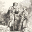 Abraham and Isaac Art Print 1645 Drawing by Rembrandt (6 Sizes) - Acid Free