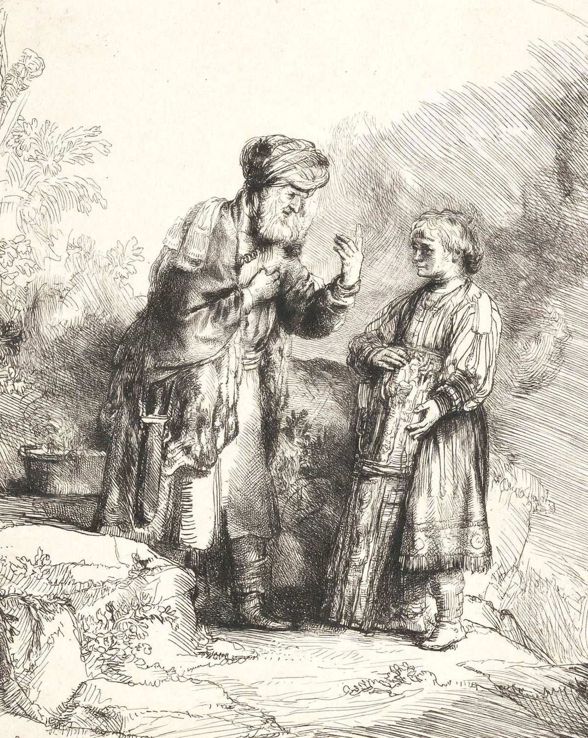 Abraham and Isaac fine art print by Rembrandt (1645)