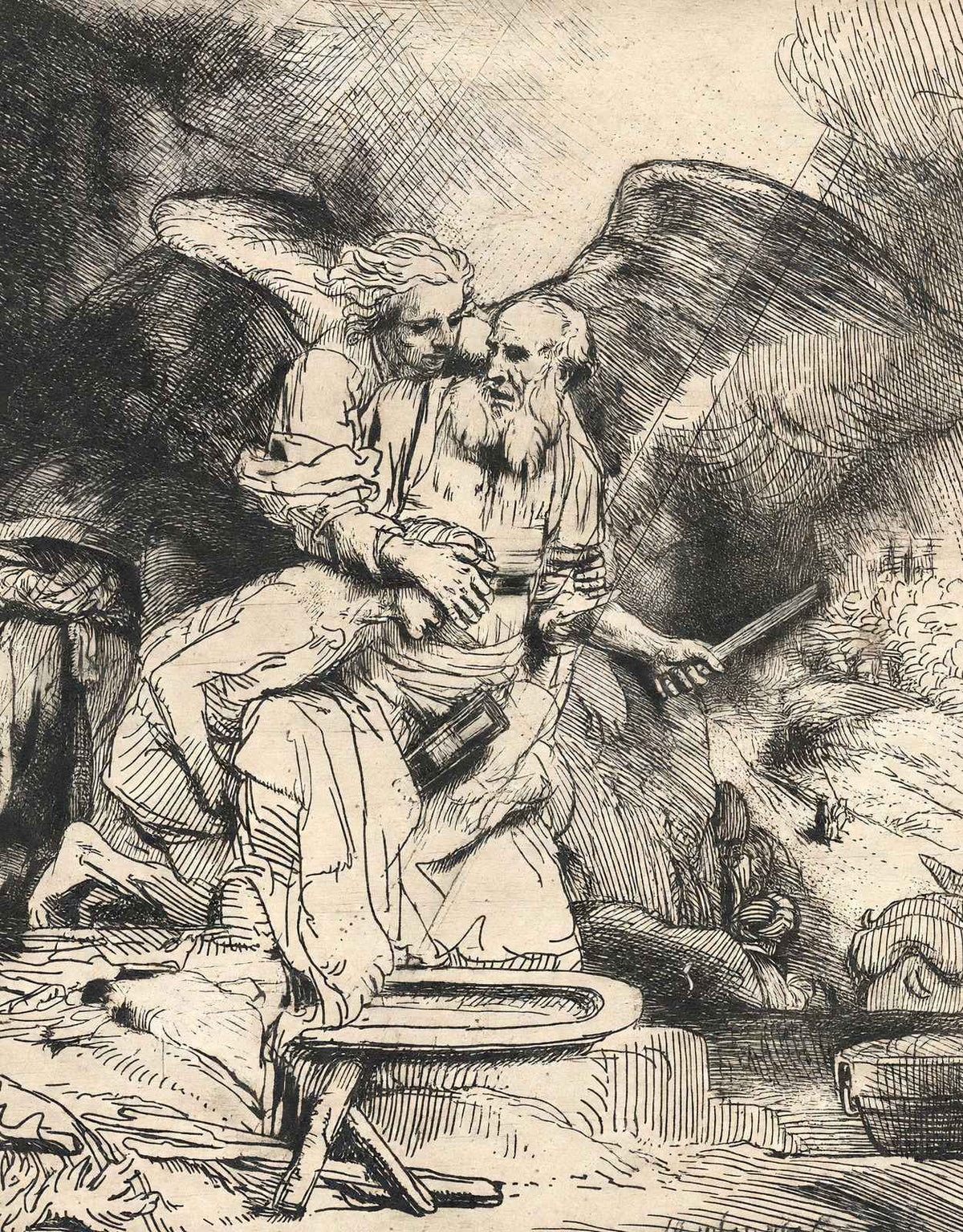 Abraham's Sacrifice 1655 Painting by Rembrandt Art Print (6 Sizes) - Enhanced