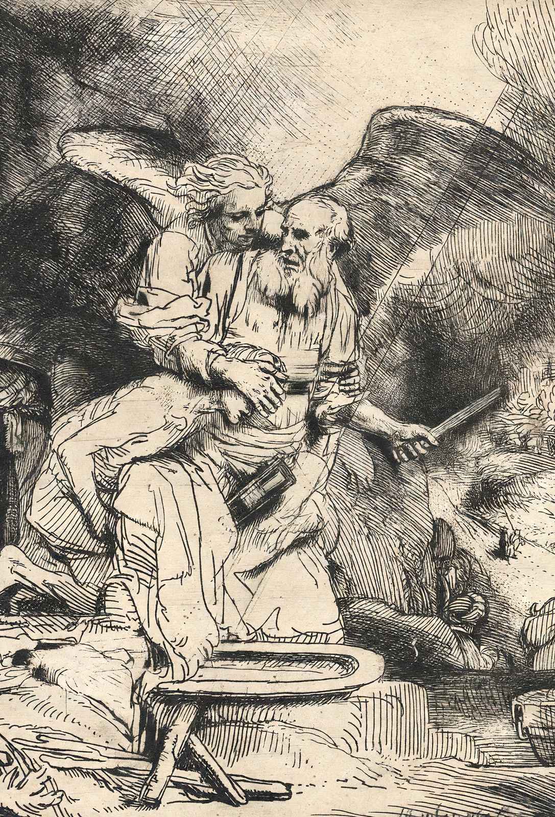 Abraham's Sacrifice 1655 Painting by Rembrandt Art Print (6 Sizes) - Enhanced