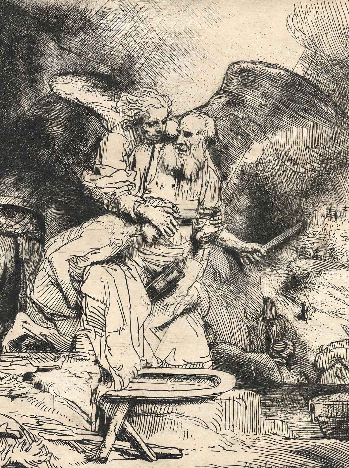 Abraham's Sacrifice 1655 Painting by Rembrandt Art Print (6 Sizes) - Enhanced