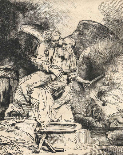 Abraham's Sacrifice fine art print by Rembrandt (1655)
