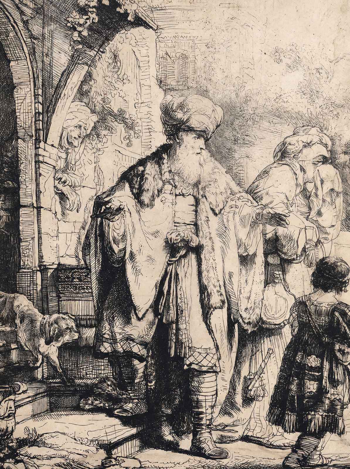 Abraham Dismissing Hagar Fine Art Print 1637 Painting by Rembrandt (6 Sizes)