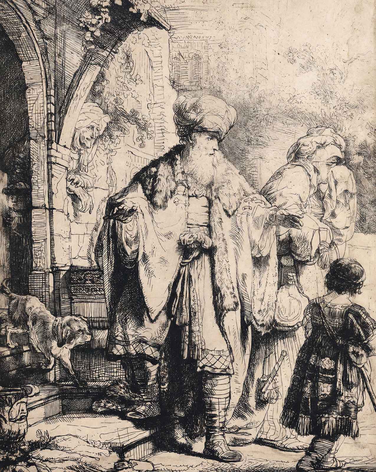 Abraham Dismissing Hagar painting by Rembrandt (1637)