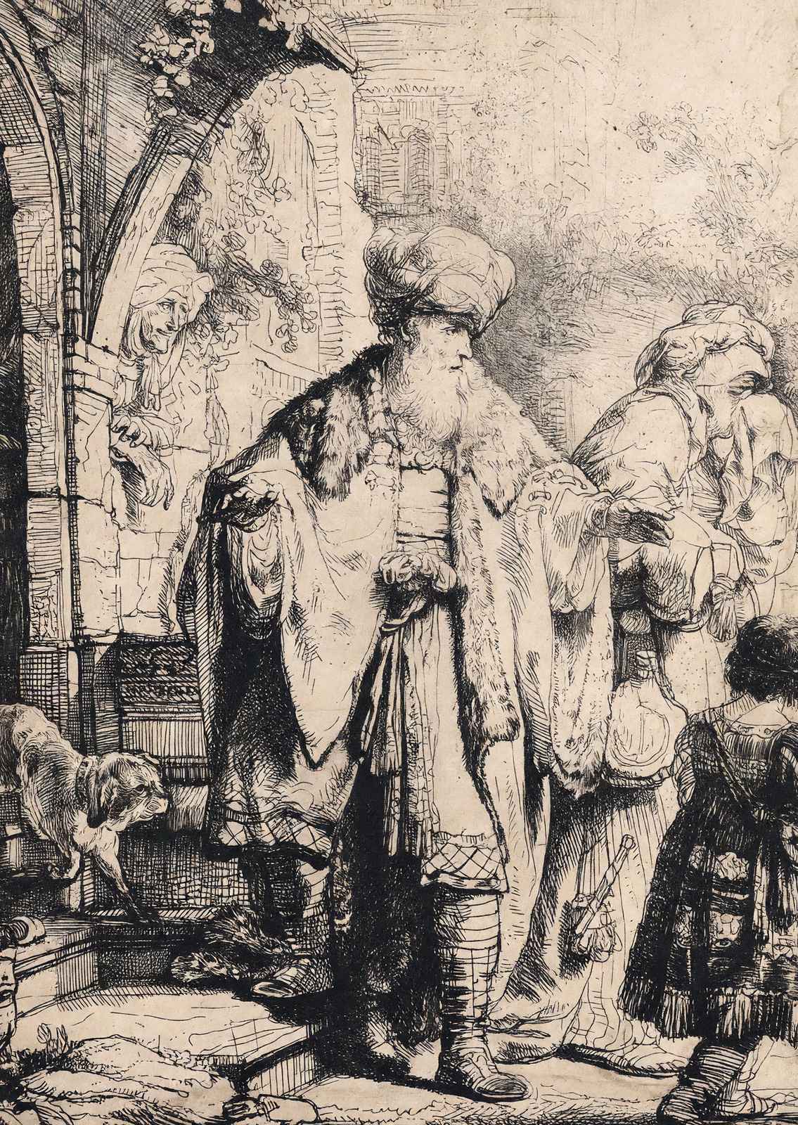 Abraham Dismissing Hagar Fine Art Print 1637 Painting by Rembrandt (6 Sizes)