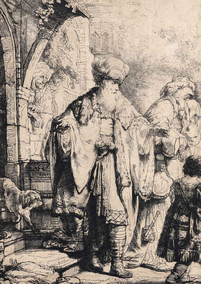 Abraham Dismissing Hagar Fine Art Print 1637 Painting by Rembrandt (6 Sizes)