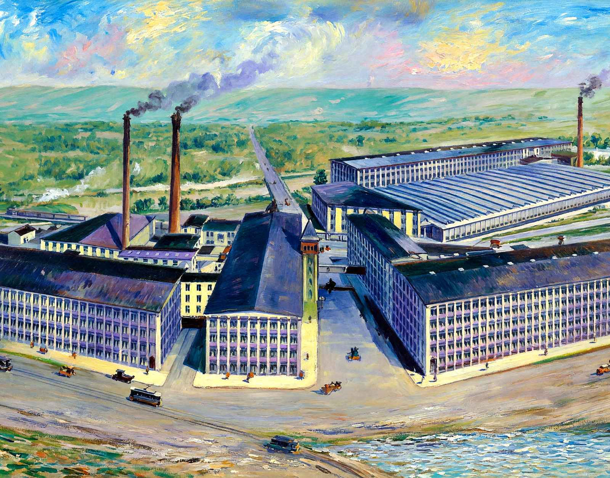 Berkshire Mills, Adams, Massachusetts in 1905 Painting Print (7 Sizes)