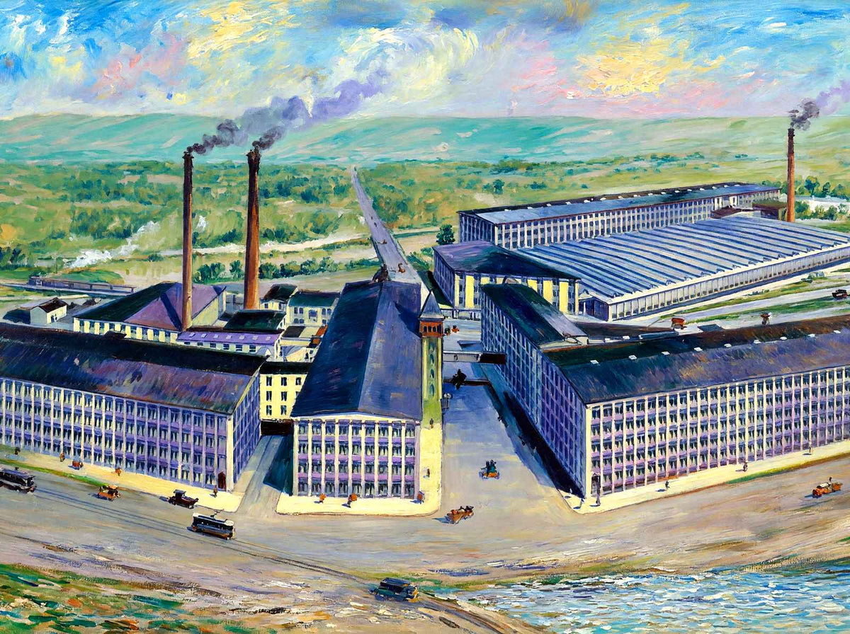 Berkshire Mills, Adams, Massachusetts in 1905 Painting Print (7 Sizes)