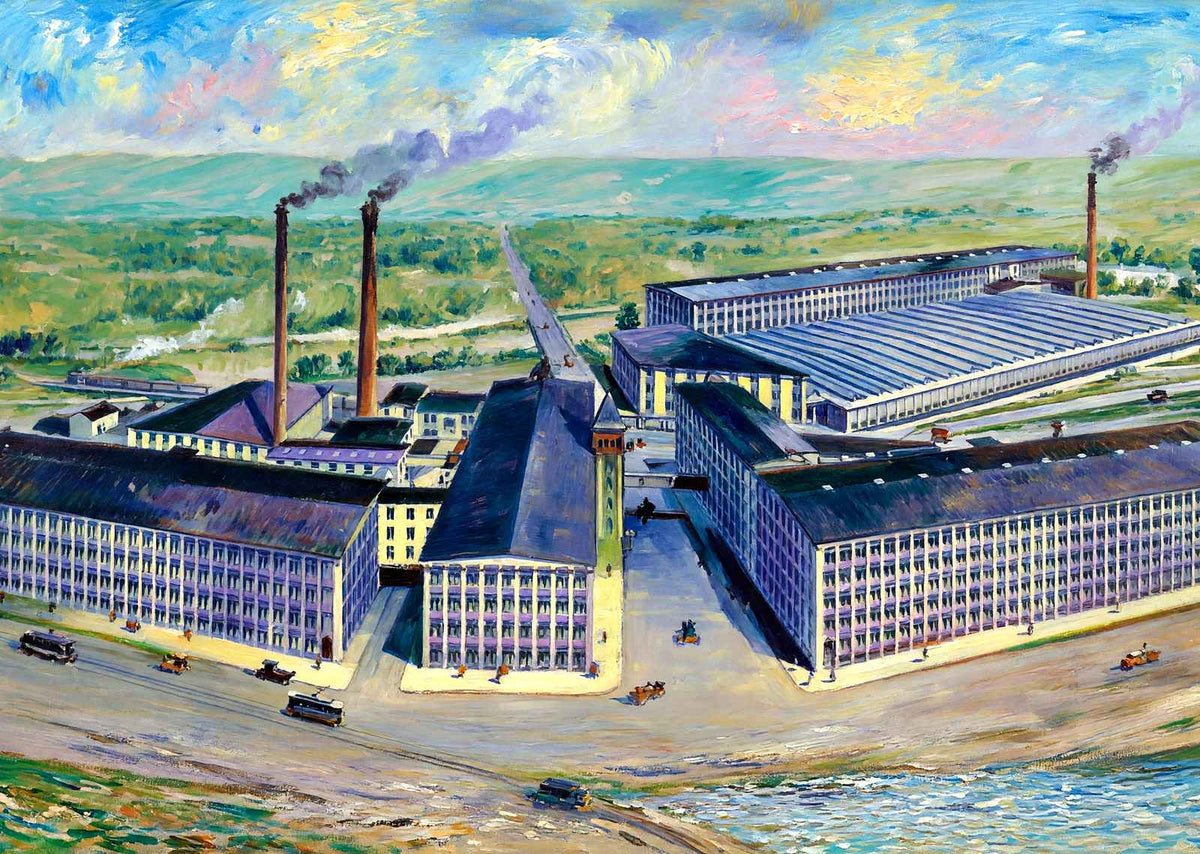 Berkshire Mills, Adams, Massachusetts in 1905 Painting Print (7 Sizes)