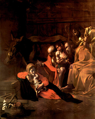 Adoration of the Shepherds 1609 Painting by Caravaggio 8x10" Art Print