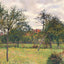 Afternoon in Eragny Grey Weather Art Print 1900 by Camille Pissarro (6 Sizes)