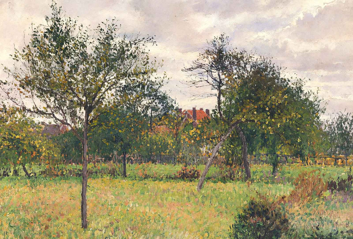 Afternoon in Eragny Grey Weather Art Print 1900 by Camille Pissarro (6 Sizes)