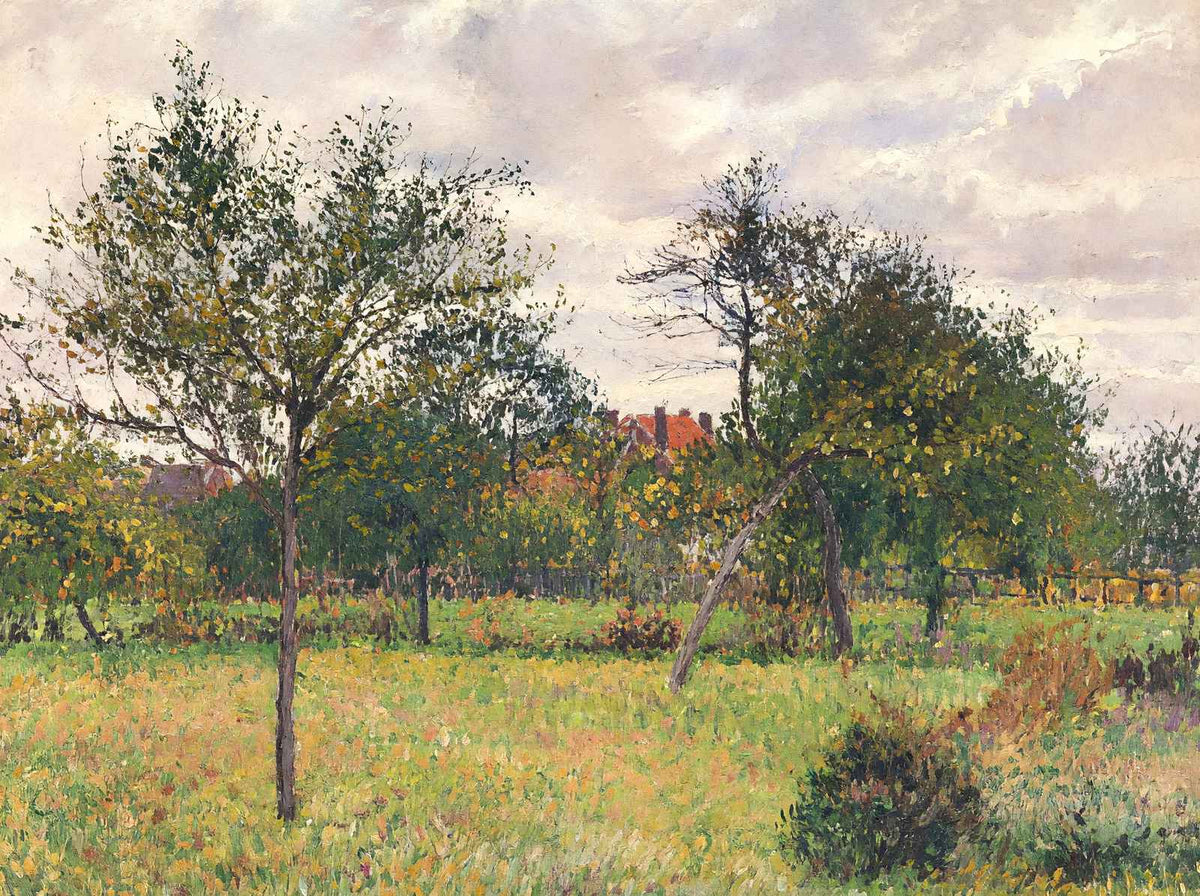 Afternoon in Eragny Grey Weather Art Print 1900 by Camille Pissarro (6 Sizes)
