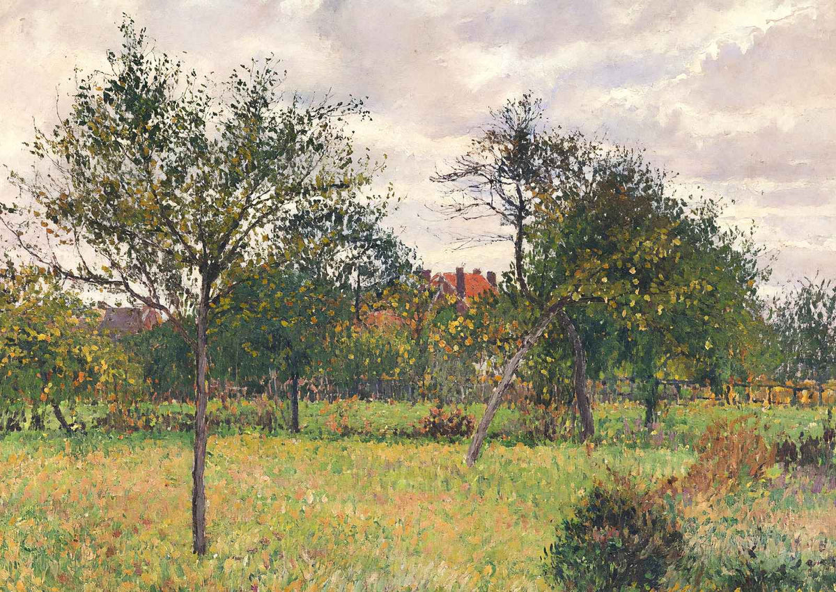 Afternoon in Eragny Grey Weather Art Print 1900 by Camille Pissarro (6 Sizes)
