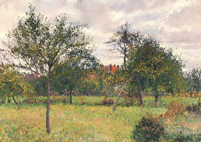 Afternoon in Eragny Grey Weather Art Print 1900 by Camille Pissarro (6 Sizes)