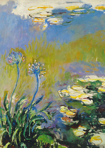 Agapanthus 1914 Painting by Claude Monet Fine Art Print (6 Sizes)