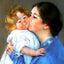 A Kiss for Baby Anne Fine Art Print 1897 Painting by Mary Cassatt (6 Sizes)