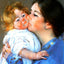 A Kiss for Baby Anne Fine Art Print 1897 Painting by Mary Cassatt (6 Sizes)