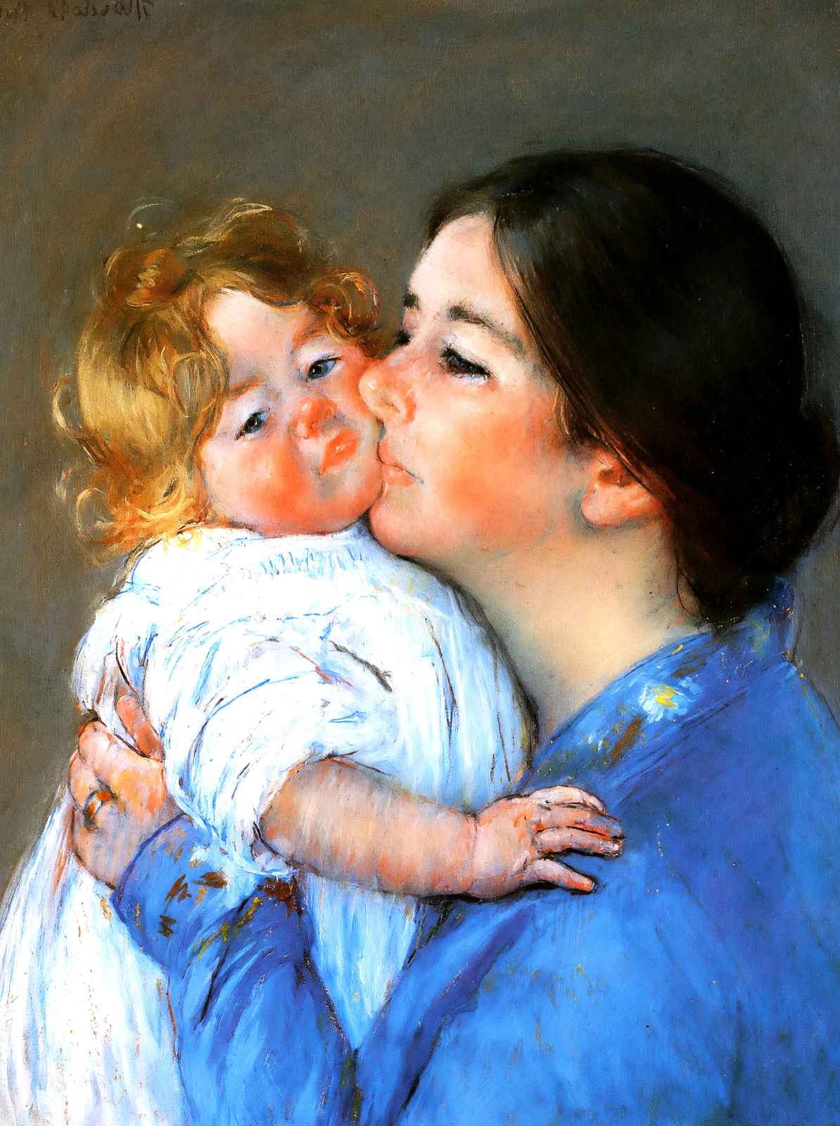 A Kiss for Baby Anne Fine Art Print 1897 Painting by Mary Cassatt (6 Sizes)
