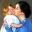 A Kiss for Baby Anne painting by Mary Cassatt (1897)
