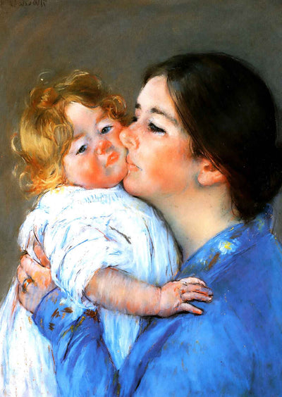 A Kiss for Baby Anne Fine Art Print 1897 Painting by Mary Cassatt (6 Sizes)