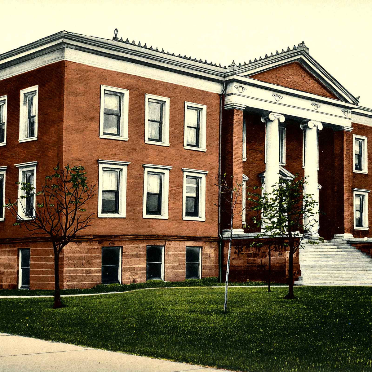 Main Building Buchtel College Akron in 1907 Vintage Print (7 Sizes)