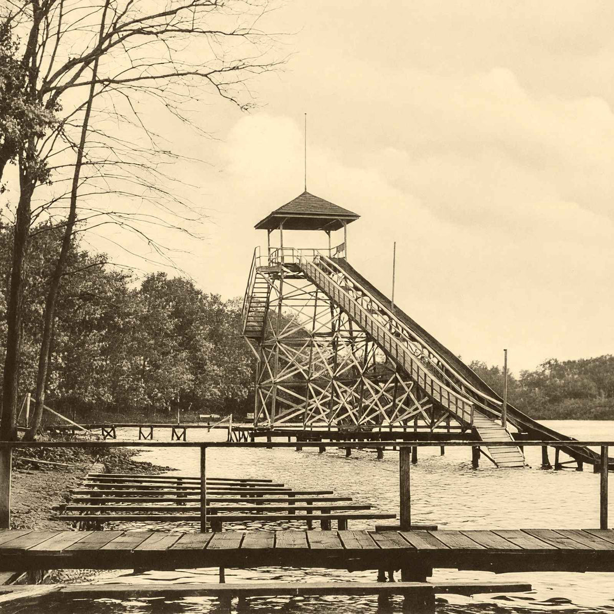 The Toboggan Silver Lake Akron Ohio in 1907 Photo Print (7 Sizes)