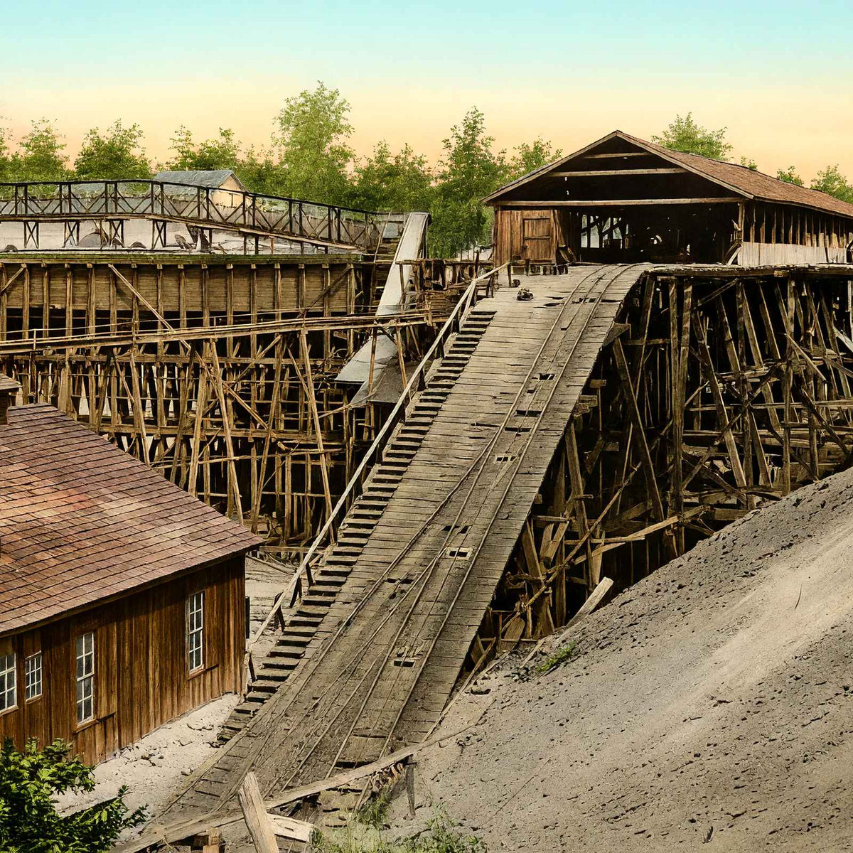 Alabama Coal Tipple and Washer in 1906 Vintage Print (7 Sizes) - Enhanced